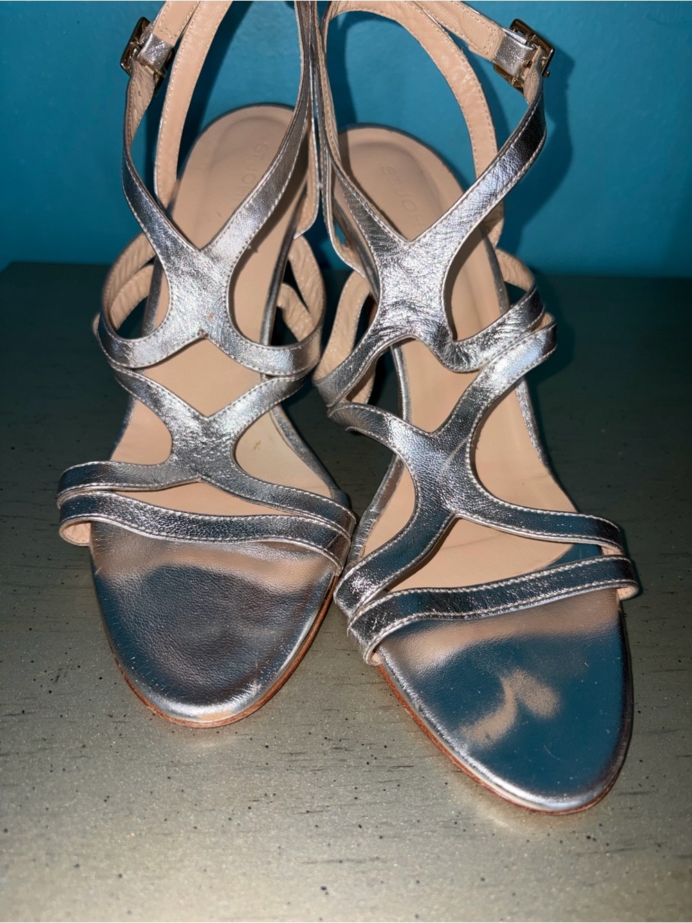 St. John Silver Strappy Heels- As Is